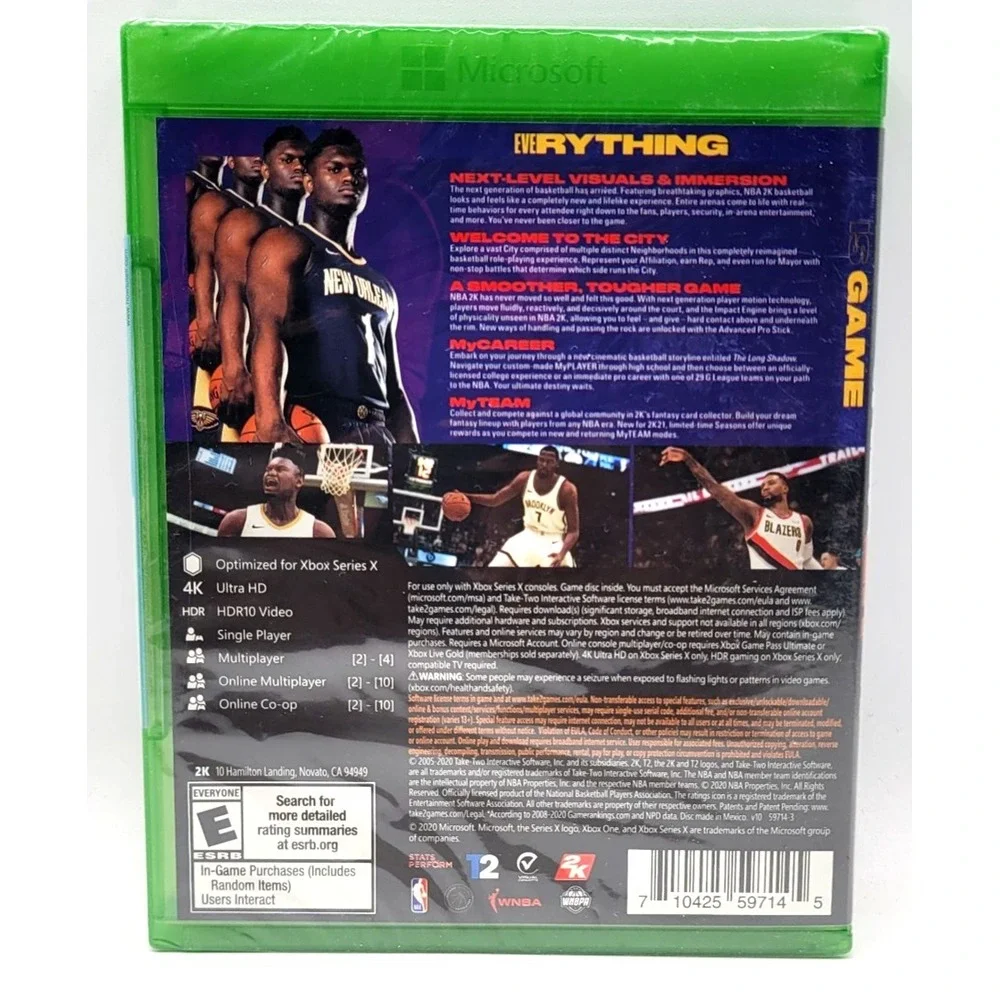 NBA 2K21 Zion Williamson for Microsoft Xbox Series X FACTORY‎ SEALED NEW